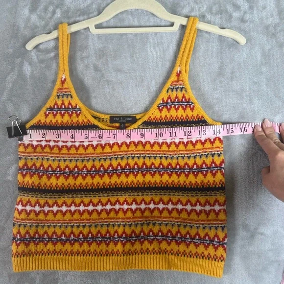 Rag & bone willow fair isle yellow wool sweater cami vest - Picture 8 of 9